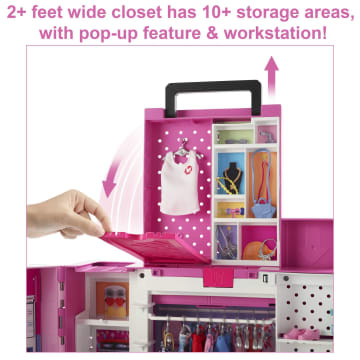 Barbie Closet Playset With 35+ Accessories, 5 Complete Looks, Pop-Up 2nd Level, Dream Closet - Image 3 of 6