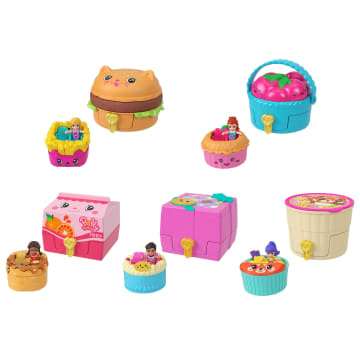 Polly Pocket Tiny Take Out Reveal Assortment, Micro Dolls & Compacts With Toy Cars, Food Theme Vehicle Collection - Image 1 of 6