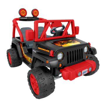 Power Wheels Tough Talking Jeep Wrangler Ride-On Toy With Sounds, Preschool Toy, Black & Red - Imagem 1 de 6