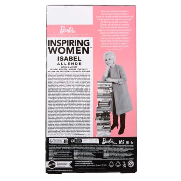 Barbie inspiring Women Collectible Doll, Isabel Allende in Red Dress & Book Accessory & Pet - Image 6 of 6