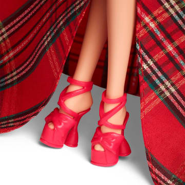 Barbie 2024 Holiday Barbie Dolls, Seasonal Collector Gift, Barbie Signature, Plaid Gown With Red Bow - Image 4 of 6