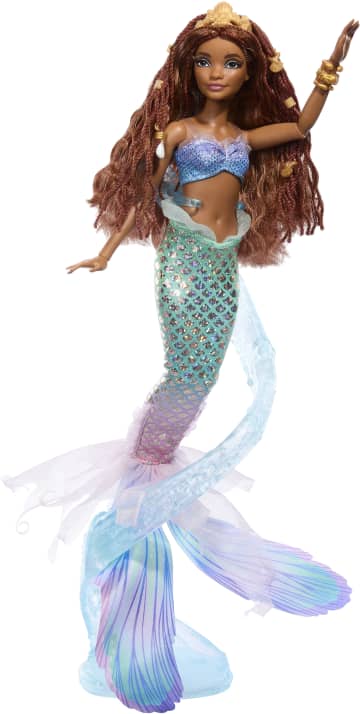 Disney The Little Mermaid Deluxe Mermaid Ariel Doll With Hair Beads And Stand - Image 6 of 6