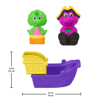 Fisher-Price Barney's World Water Fun Pirate Ship, 4-Piece Set For Water Play - Imagem 6 de 6