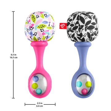 Fisher-Price Rattle ‘n Rock Maracas Set Of 2 Baby Rattles, Newborn Toys, Pink - Image 3 of 6