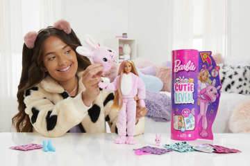 Barbie Doll Cutie Reveal Bunny Plush Costume Doll With Pet, Color Change - Image 2 of 6
