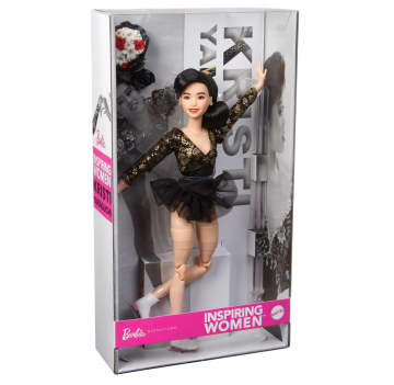 Barbie Inspiring Women Kristi Yamaguchi Collectible Doll in 1992 Winter Olympics Fashion - Imagem 6 de 6