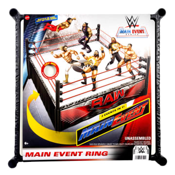 WWE Superstar Ring With Labels For Main EVent & Raw, Spring-Loaded With Elastic Ring Ropes - Imagen 4 de 4