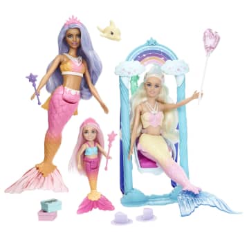 Mermaid Barbie Dolls And Mermaid Chelsea Doll With Sticker Sheet - Image 1 of 5