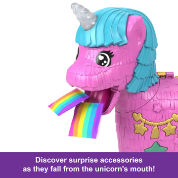 Polly Pocket Unicorn Partyland Playset With 2 Micro Dolls, Pets & 25+ Surprise Accessories, Birthday Celebration With Hot AIr Balloon Ride - Imagen 3 de 6
