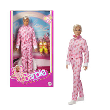 Barbie The Movie Ken Collectible Doll, Ryan Gosling As Ken Wearing Pink Jumpsuit With “B” Detail - Imagen 1 de 6