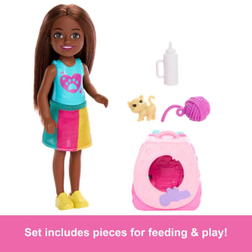 Barbie Family & Friends Chelsea Playtime Kitty Backpack Doll And Accessories, Backpack With Kitten Play Piece - Imagen 4 de 6