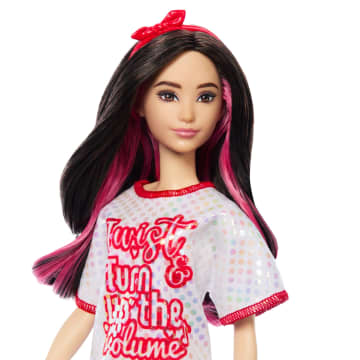Barbie Fashionistas Doll #214, Black Wavy Hair With Twist ‘n’ Turn Dress & Accessories, 65th Anniversary - Image 3 of 6