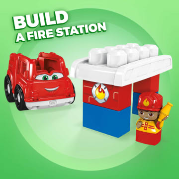 MEGA BLOKS Freddy Fire Truck Fisher-Price Toy Blocks With 1 Figure (6 Pieces) For Toddler - Image 3 of 5
