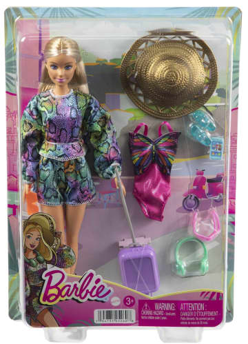 Barbie Holiday Fun Doll (12 Inches), Blonde Highlighted Hair, Travel Tote & Summer Accessories, Kids 3 To 7 Years Old - Image 6 of 6