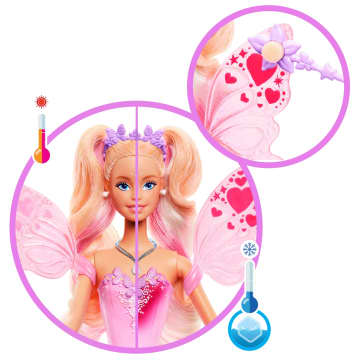 Barbie Fantasy Fairy Doll With Color-Change Wings And Outfit, includes Toy Wand With Sponge & Fashion Accessories - Image 3 of 6