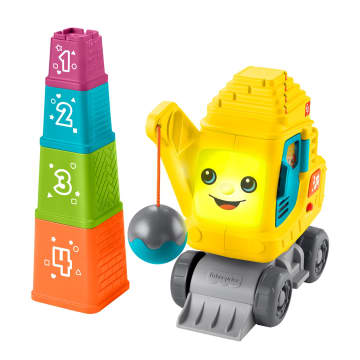 Fisher-Price Count & Stack Crane Baby & Toddler Learning Toy With Blocks, Lights & Sounds