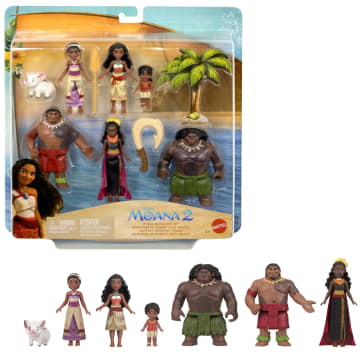 Disney Moana 2 Toys, Moana's Adventure Set With 6 Small Dolls & 2 Accessories