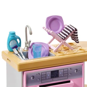 Barbie Coffret Meuble et Accessoires, Thème de Lave-Vaisselle - Imagem 3 de 6