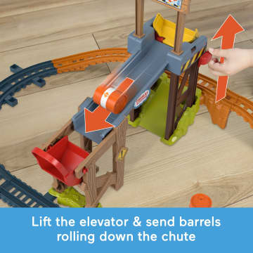 Thomas & Friends Diesel's Lift & Load Construction Set, Motorized Toy Train With Track & Cargo - Image 3 of 6
