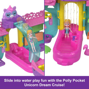 Polly Pocket Unicorn Dream Cruise Playset, Portable Boat With 1 Doll, Water Play And Color Change Accessories, 23 Total Pieces - Image 3 of 6