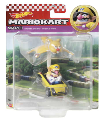 Hot Wheels Mario Kart Veículo de Brinquedo Wario Sports Coupe Waddle Wing - Image 4 of 4