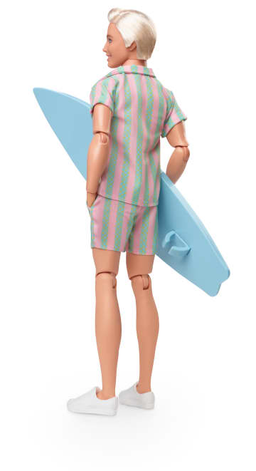 Barbie The Movie Ken Doll Wearing Pastel Striped Beach Matching Set - Image 4 of 6