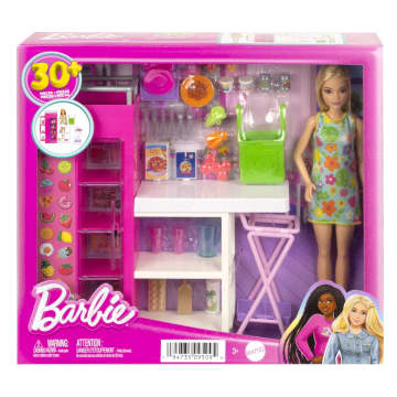 Barbie Doll And Ultimate Pantry Playset, Barbie Kitchen Add-On With 30+ Food-Themed Pieces - Image 6 of 6