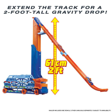 Hot Wheels City Speed Drop Transport Hauler, includes 1 Car - Imagem 3 de 6
