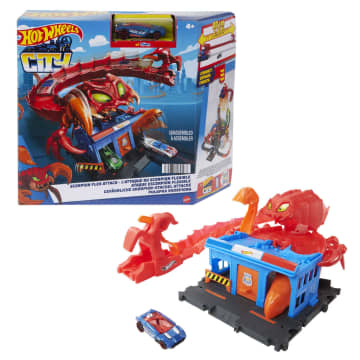 Hot Wheels City Scorpion Flex Attack With 1 Toy Car, Gift For Kids