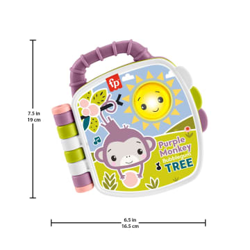 Fisher-Price Purple Monkey Musical Storybook Toy For Baby & Toddler With Lights & Sounds - Imagen 5 de 6