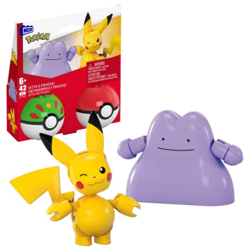 MEGA Pokémon Poké Ball 2-Pack Building Toy Kits With 2 Action Figures (42 Pieces) For Kids - Image 1 of 6