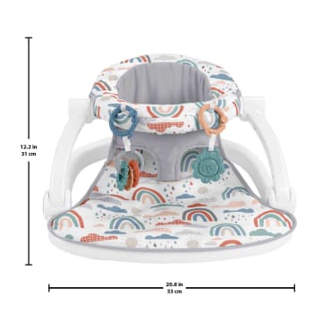 Fisher-Price Sit-Me-Up Floor Seat Portable Baby Chair With Toys, Rainbow Showers - Image 6 of 6