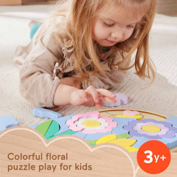Fisher-Price Wooden Flower Puzzle Blocks For Preschool Kids, 37 Wood Pieces - Image 2 of 6