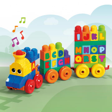 MEGA BLOKS First Builders ABC Musical Train Toy Building Blocks With Music (50 Pieces) For Toddler - Image 3 of 6