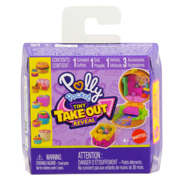 Polly Pocket Tiny Take Out Reveal Assortment, Micro Dolls & Compacts With Toy Cars, Food Theme Vehicle Collection - Image 6 of 6