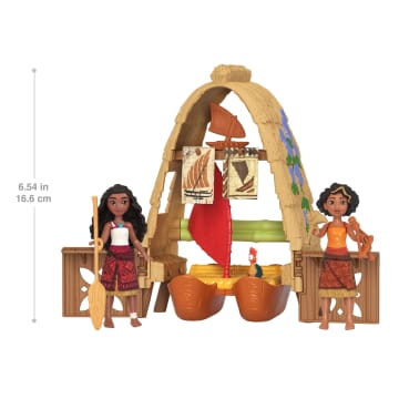 Disney Moana 2 Toys, Moana & Loto's Workshop Playset, 2 Small Dolls, Friend Figure, Boat & Accessories - Image 5 of 6