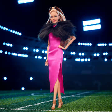Barbie Signature Ted Lasso Collectible Doll, Keeley Jones Wearing Pink Dress - Image 2 of 6