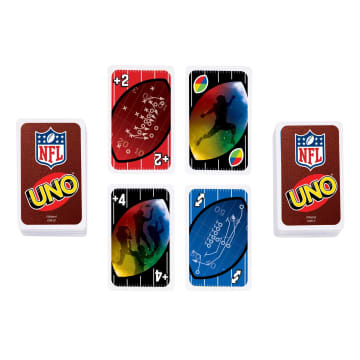 UNO NFL Card Game in Storage & Travel Tin For Kids, Adults & Family Night, Features All 32 NFL Teams - Image 4 of 6