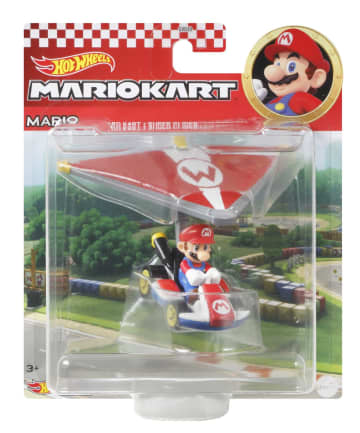 Hot Wheels Mario Kart Veículo de Brinquedo Mário Padrão Kart com Super Glider - Imagem 4 de 4