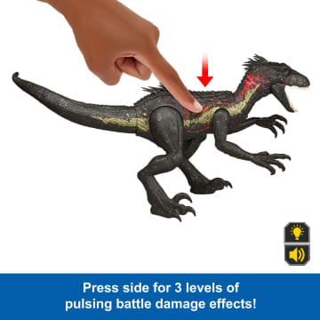Jurassic World Ultimate Damage indoraptor Dinosaur Toy Figure, Damage, Light & Sound Toy - Imagem 4 de 6
