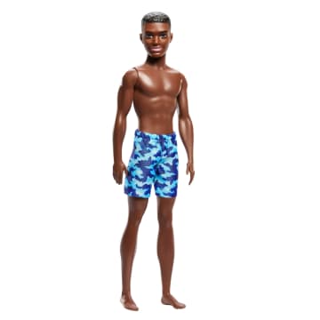 Beach Ken Doll With Dark Brown Hair Wearing Blue Swimsuit - Image 3 of 6