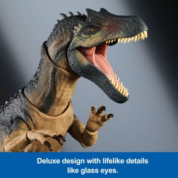 Jurassic World Hammond Collection Allosaurus Dinosaur Action Figure With Glass Eyes, Wired Tail - Image 3 of 6