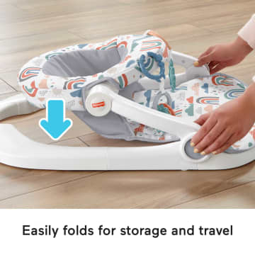 Fisher-Price Sit-Me-Up Floor Seat Portable Baby Chair With Toys, Rainbow Showers - Image 4 of 6