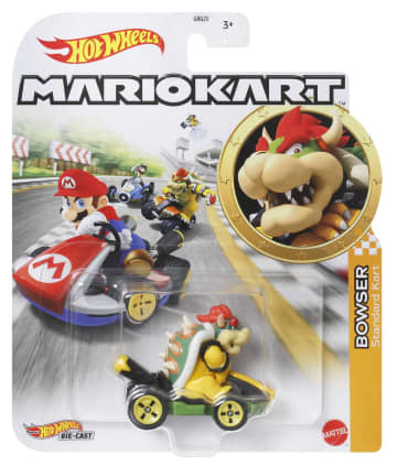 Hot Wheels Mario Kart Veículo de Brinquedo Kart Padrão Bowser - Image 3 of 3
