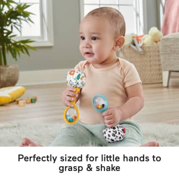Fisher-Price Baby Rattle ‘n Rock Maracas Toys, Set Of 2 For Infants 3+ Months, High Contrast - Image 3 of 6