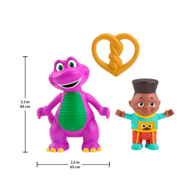 Fisher-Price Barney's World Barney's Friend David & Barney Figure Set For Kids, 3 Toys - Image 6 of 6