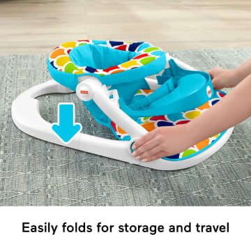 Fisher-Price Deluxe Sit-Me-Up Floor Seat Infant Chair With Feeding Tray And Toys, Happy Hills - Image 3 of 6