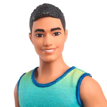 Barbie Fashionistas Ken Doll #236 in Ombre Tank And Jean Shorts, Black Hair - Image 3 of 6