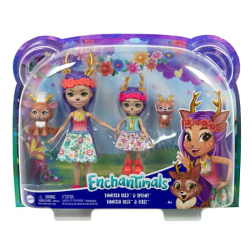 Enchantimals Danessa & Danetta Deer Sister Dolls (6-in & 4-in) & 2 Animal Figures - Image 6 of 6