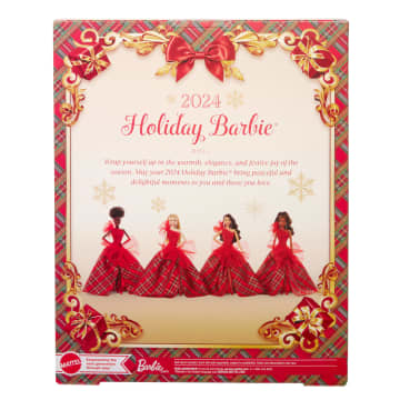 Barbie 2024 Holiday Barbie Dolls, Seasonal Collector Gift, Barbie Signature, Plaid Gown With Red Bow - Image 6 of 6